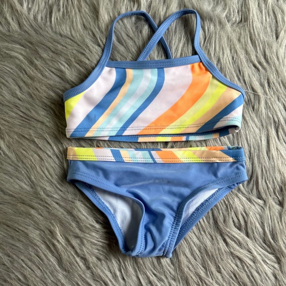 Wonder Nation Swimsuit Baby Girls Size 12 Months Blue Two Piece Swimwear